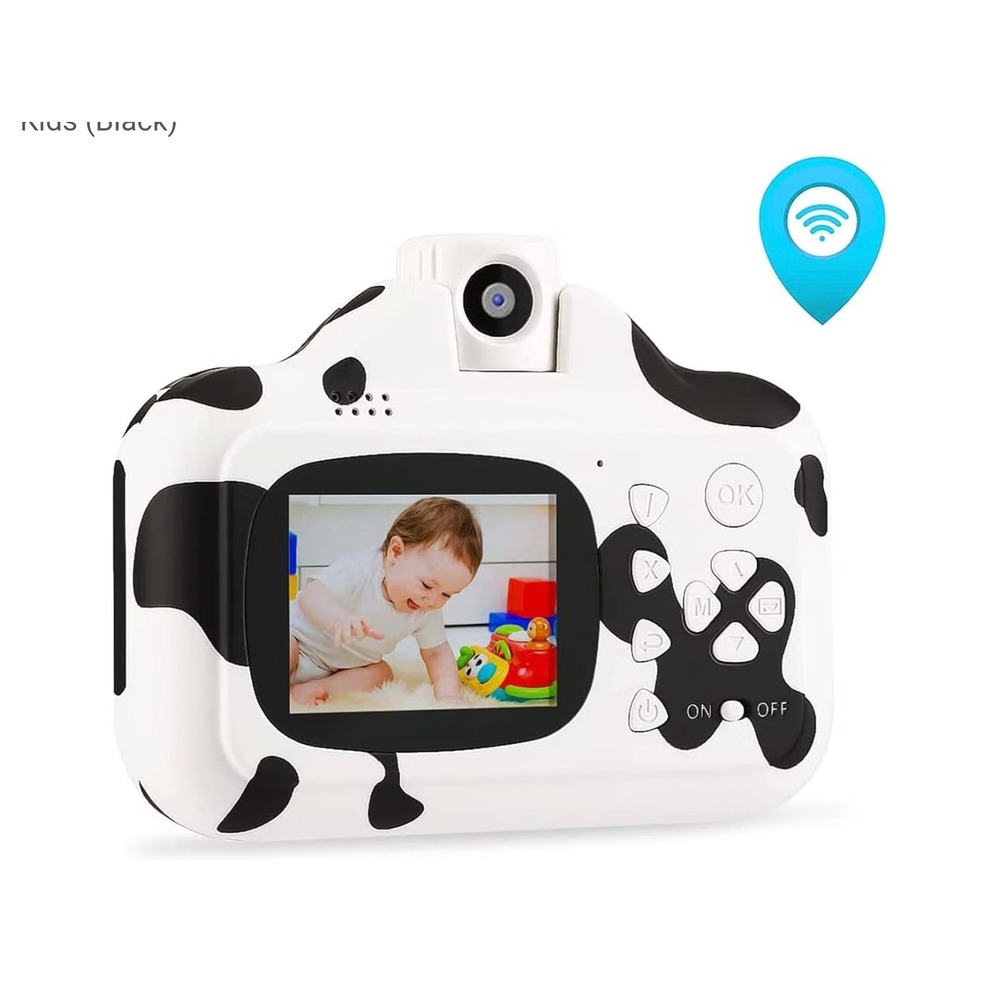 Kids WiFi Instant Print Camera Cow Print Digital Video Selfie Camera for Kids